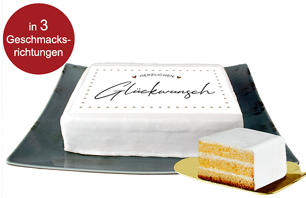 Biskuittorte „Herzlichen Glückwunsch“